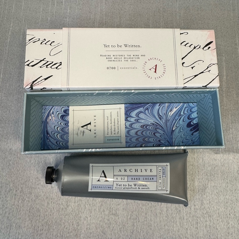 Archive yet to be written hand cream